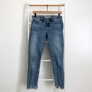 Lucky Brand Ava Raw Hem Mid Rise Skinny Jeans